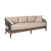 Kimi Outdoor 4pc Set | Sofa Chairs & Coffee Table | Brown Wood | Taupe Olefin BM339011