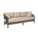 Kimi Outdoor 4pc Set | Sofa Chairs & Coffee Table | Brown Wood | Taupe Olefin BM339011