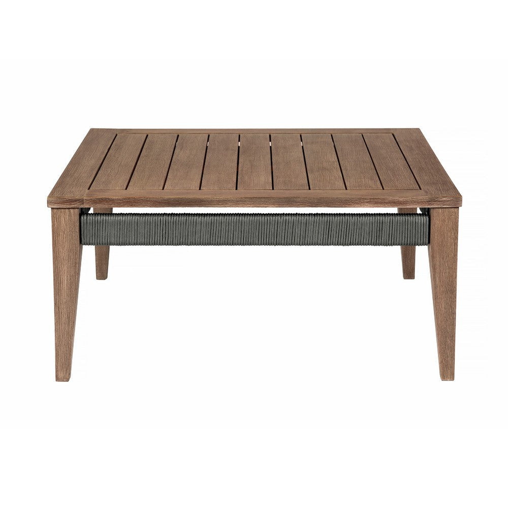 Kimi Outdoor 4pc Set | Sofa Chairs & Coffee Table | Brown Wood | Taupe Olefin