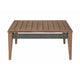 Kimi Outdoor 4pc Set | Sofa Chairs & Coffee Table | Brown Wood | Taupe Olefin