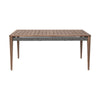 Kimi 5pc Patio Dining Table & 4 Chairs Set | Brown Wood | Gray Rope | Taupe Olefin BM339012