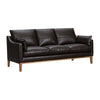 Neila Sofa | Soft Dark Brown Leather Cushions | Light Brown Wood | 87’’ BM339014