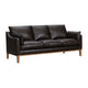 Neila Sofa | Soft Dark Brown Leather Cushions | Light Brown Wood | 87’’ BM339014