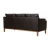 Neila Sofa | Soft Dark Brown Leather Cushions | Light Brown Wood | 87’’ BM339014