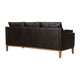Neila Sofa | Soft Dark Brown Leather Cushions | Light Brown Wood | 87’’ BM339014