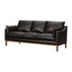 Neila Sofa | Soft Dark Brown Leather Cushions | Light Brown Wood | 87’’ BM339014