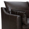 Neila Sofa | Soft Dark Brown Leather Cushions | Light Brown Wood | 87’’ BM339014