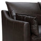 Neila Sofa | Soft Dark Brown Leather Cushions | Light Brown Wood | 87’’ BM339014