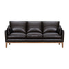 Neila Sofa | Soft Dark Brown Leather Cushions | Light Brown Wood | 87"