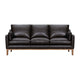 Neila Sofa | Soft Dark Brown Leather Cushions | Light Brown Wood | 87"