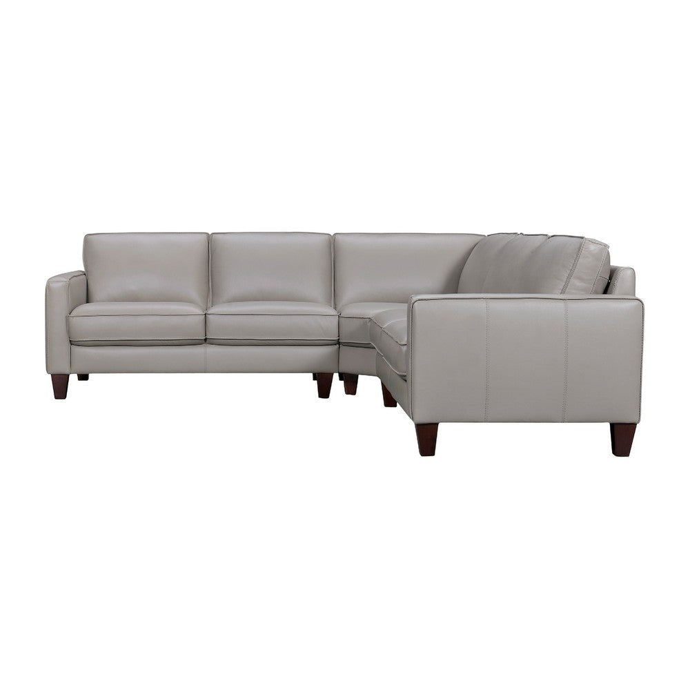 Jeyn 3pc Sectional L Sofa | Greige Leather | Foam Cushions | 99’’ BM339015