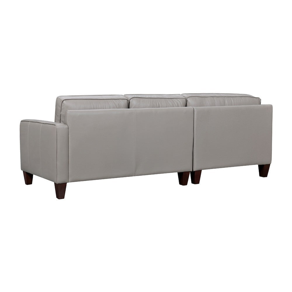 Jeyn 3pc Sectional L Sofa | Greige Leather | Foam Cushions | 99’’ BM339015