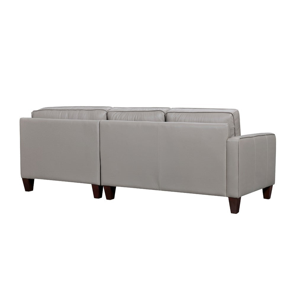 Jeyn 3pc Sectional L Sofa | Greige Leather | Foam Cushions | 99’’ BM339015