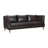 Venna Sofa | Dark Brown Leather | Light Brown Wood Legs | 85’’ BM339016