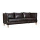 Venna Sofa | Dark Brown Leather | Light Brown Wood Legs | 85’’ BM339016