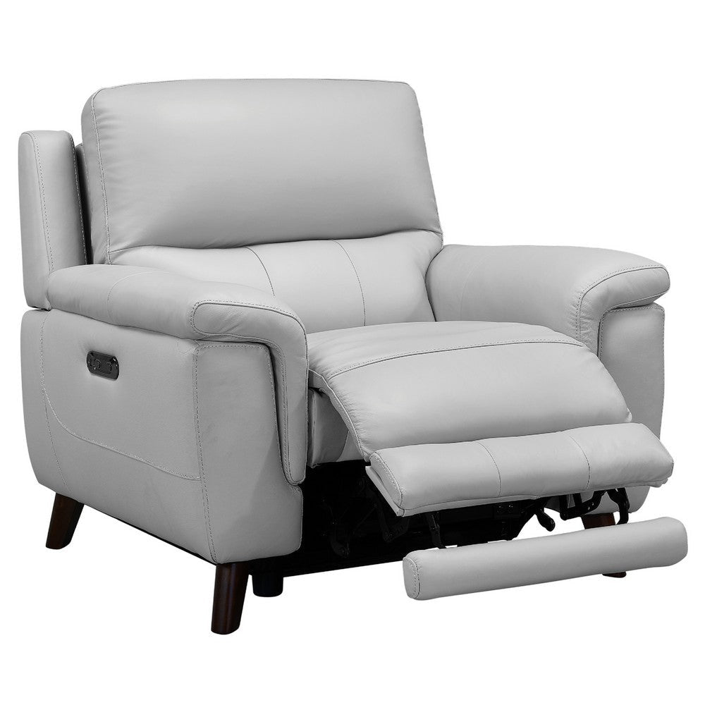 Lizen Power Recliner 3pc Living Room Set | USB | Dove Gray Leather BM339021