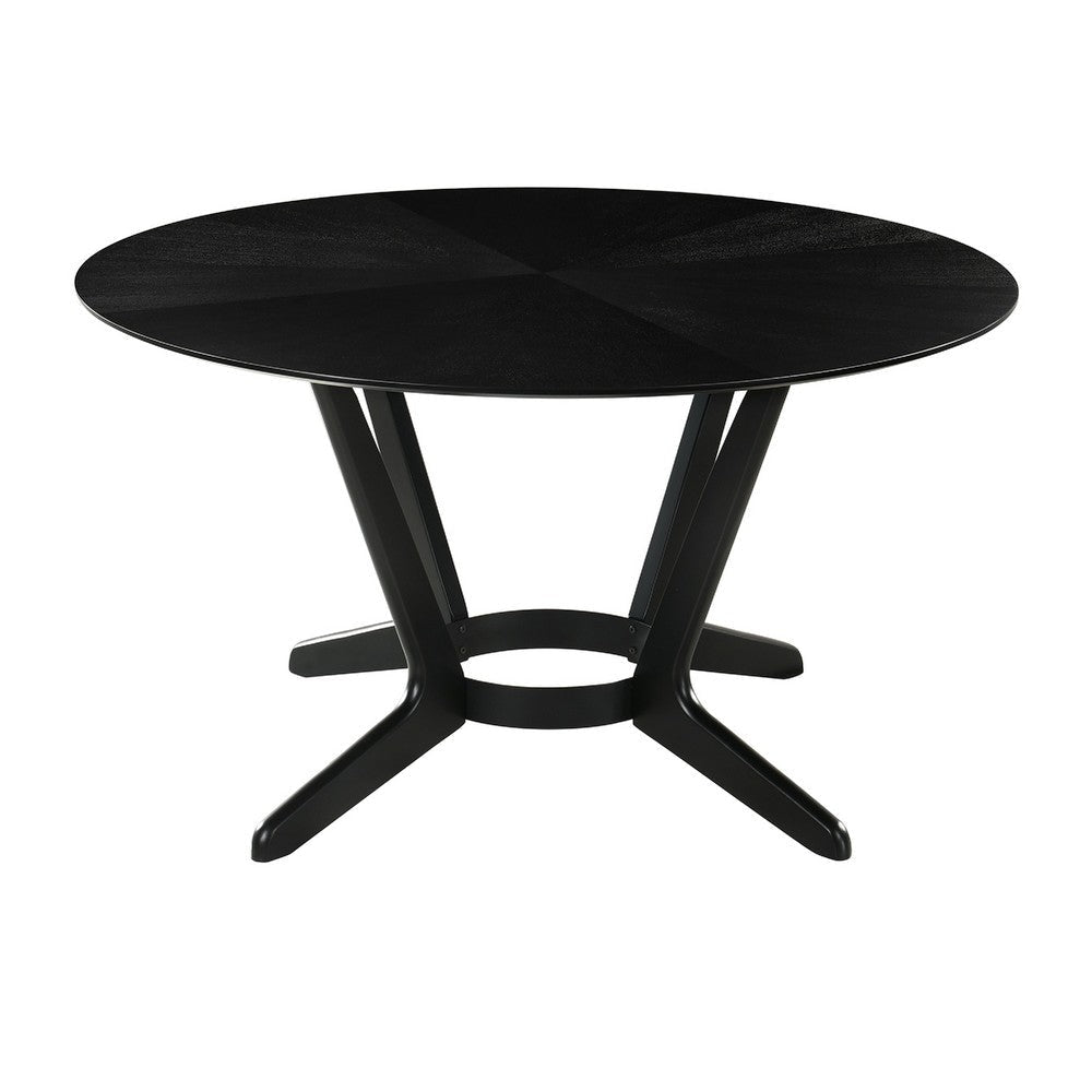Alana Dining Table | Black Rubberwood | Metal | Round 54’’ Top BM339023
