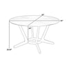 Alana Dining Table | Black Rubberwood | Metal | Round 54’’ Top BM339023