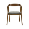 Alana Dining Chair Set of 2 | Walnut Brown Wood | Charcoal Gray Fabric