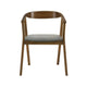 Alana Dining Chair Set of 2 | Walnut Brown Wood | Charcoal Gray Fabric