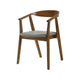 Alana Dining Chair Set of 2 | Walnut Brown Wood | Charcoal Gray Fabric