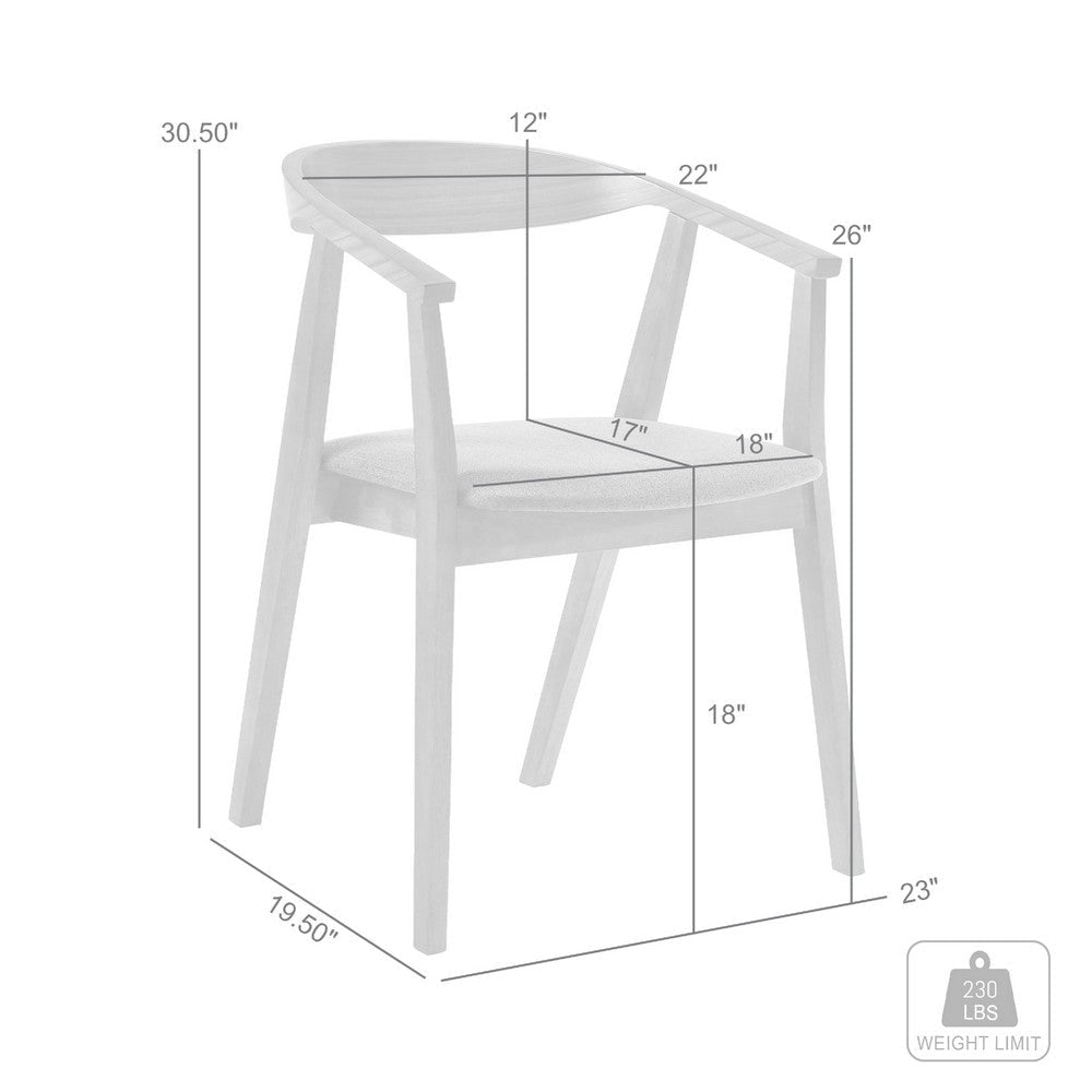 Alana Dining Chair Set of 2 | Walnut Brown Wood | Charcoal Gray Fabric