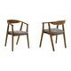 Alana Dining Chair Set of 2 | Walnut Brown Wood | Charcoal Gray Fabric