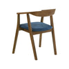 Alana Dining Chair Set of 2 | Walnut Brown Wood Frame | Blue Fabric