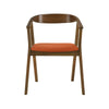 Alana Dining Chair Set of 2 | Walnut Brown Wood Frame | Orange Fabric