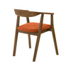 Alana Dining Chair Set of 2 | Walnut Brown Wood Frame | Orange Fabric