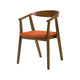 Alana Dining Chair Set of 2 | Walnut Brown Wood Frame | Orange Fabric