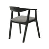 Alana Dining Chair Set of 2 | Black Wood Frame | Charcoal Gray Fabric