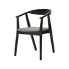 Alana Dining Chair Set of 2 | Black Wood Frame | Charcoal Gray Fabric