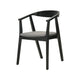 Alana Dining Chair Set of 2 | Black Wood Frame | Charcoal Gray Fabric