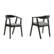 Alana Dining Chair Set of 2 | Black Wood Frame | Charcoal Gray Fabric