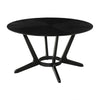 Alana 7pc Dining Table Set | Black Wood | Metal | 6 Charcoal Gray Chairs