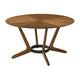 Alana 5pc Round Dining Table Set | Walnut Brown Wood | 4 Orange Chairs