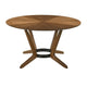 Alana 7pc Round Dining Table Set | Walnut Brown Wood | 6 Blue Chairs