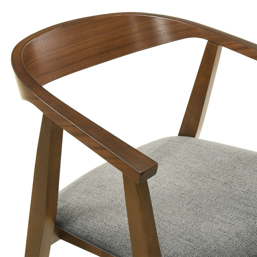 Alana 7pc Round Dining Set | Walnut Brown Wood | 6 Charcoal Gray Chairs