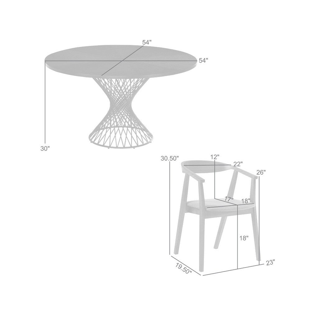 Kirk Alana 5pc Dining Table Set | Black Wood | Metal | 4 Charcoal Gray Chairs BM339037