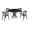 Kirk Alana 5pc Dining Table Set | Black Wood | Metal | 4 Charcoal Gray Chairs