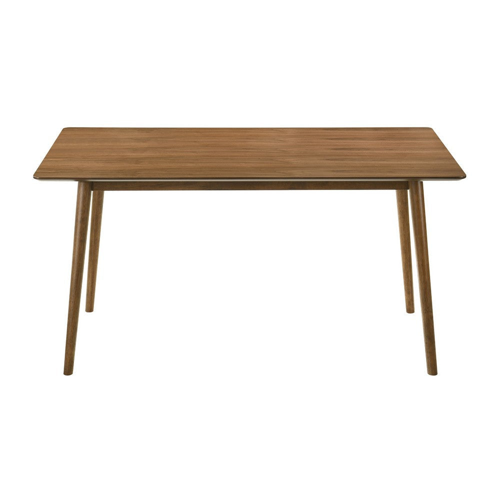 Wena Alana 5pc Dining Table Set | Walnut Brown Wood | 4 Blue Chairs