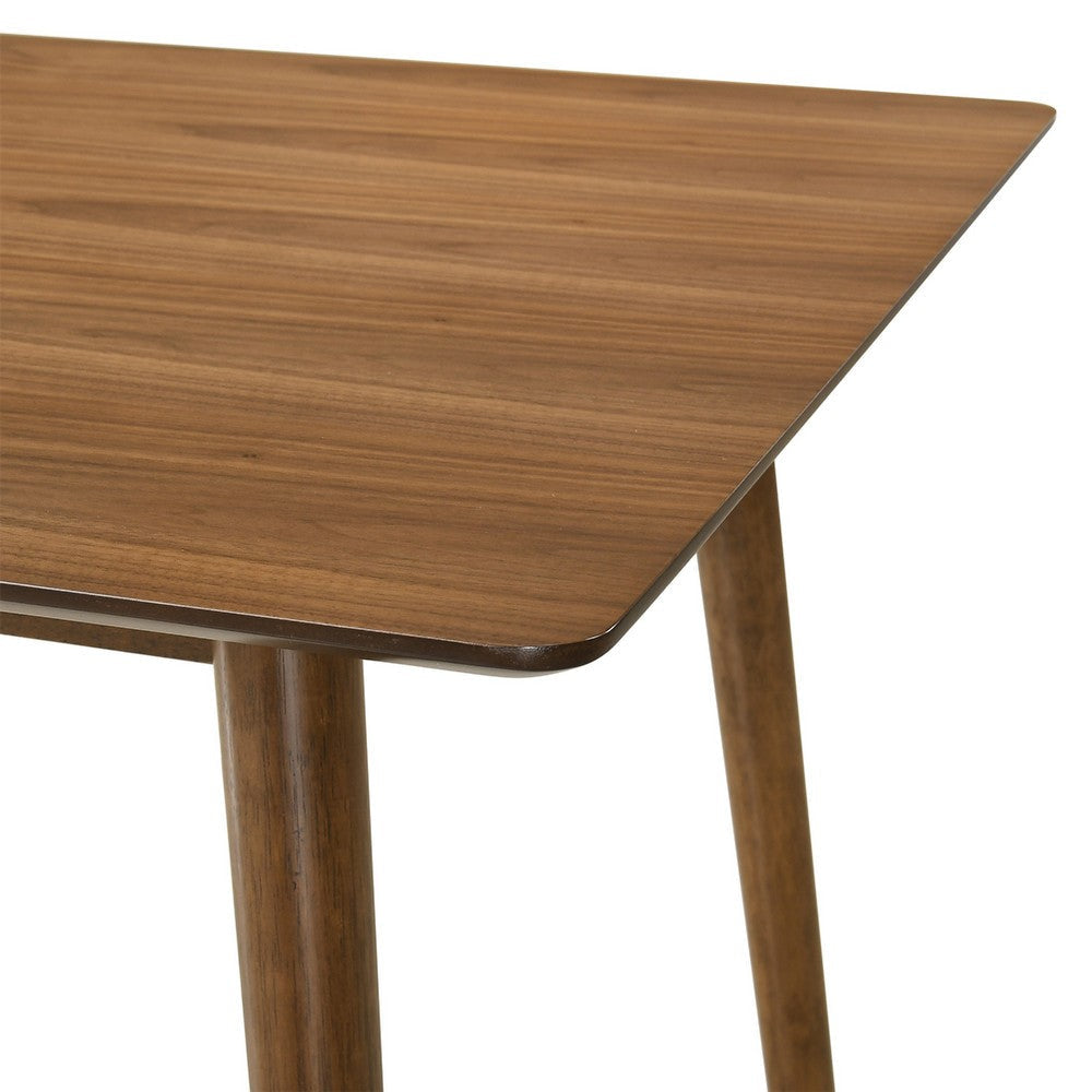 Wena Alana 5pc Dining Table Set | Walnut Brown Wood | 4 Charcoal Gray Chairs