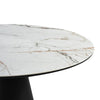 Loxi Dining Table | Round 55’’ Gray Stone Top | Black Metal Pedestal BM339041