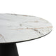 Loxi Dining Table | Round 55’’ Gray Stone Top | Black Metal Pedestal BM339041