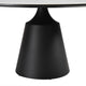 Loxi Dining Table | Round 55’’ Gray Stone Top | Black Metal Pedestal BM339041