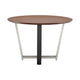 Leyne 48’’ Round Dining Table | Stainless Steel & Black Iron | Walnut Veneer