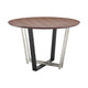 Leyne 48’’ Round Dining Table | Stainless Steel & Black Iron | Walnut Veneer