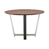 Leyne 48’’ Round Dining Table | Stainless Steel & Black Iron | Walnut Veneer