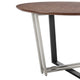 Leyne 48’’ Round Dining Table | Stainless Steel & Black Iron | Walnut Veneer